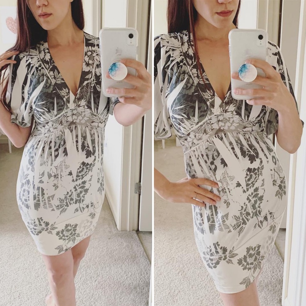 Floral Body Con Silky Dress